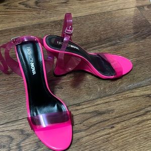 Hot pink Ankle Strap Wedges